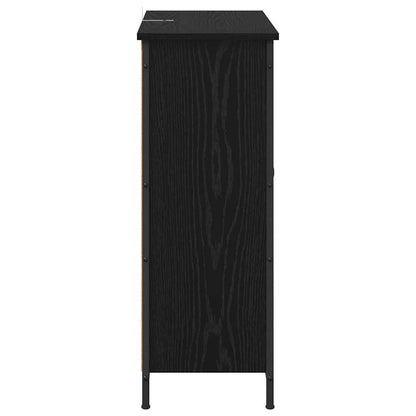 Dressoir Zwart Eiken 70 x 30 x 80 cm Bewerkt hout
