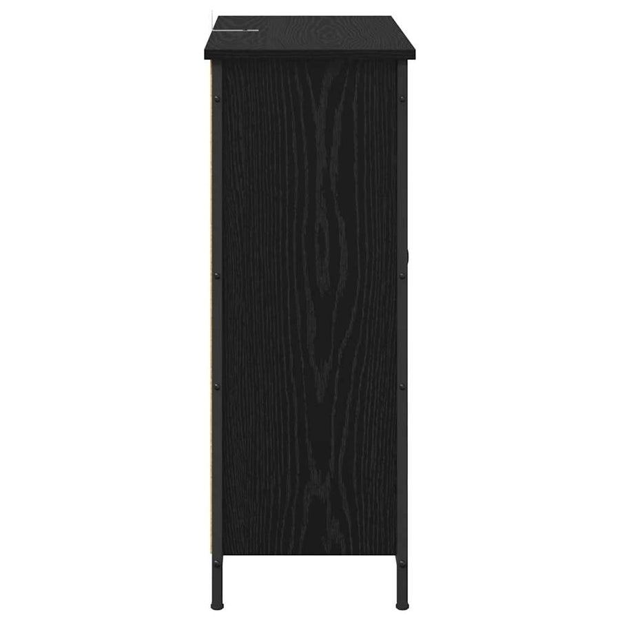 Dressoir Zwart Eiken 70 x 30 x 80 cm Bewerkt hout