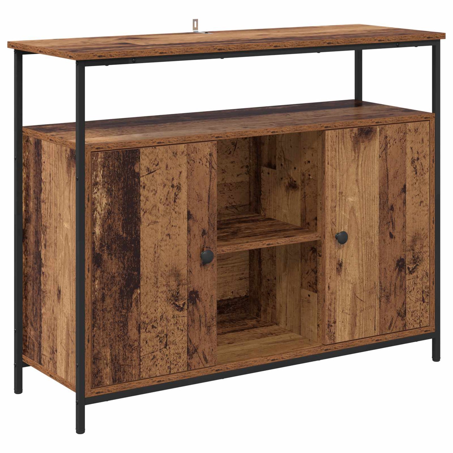 Dressoir Oud Hout 100 x 35 x 80 cm Bewerkt hout