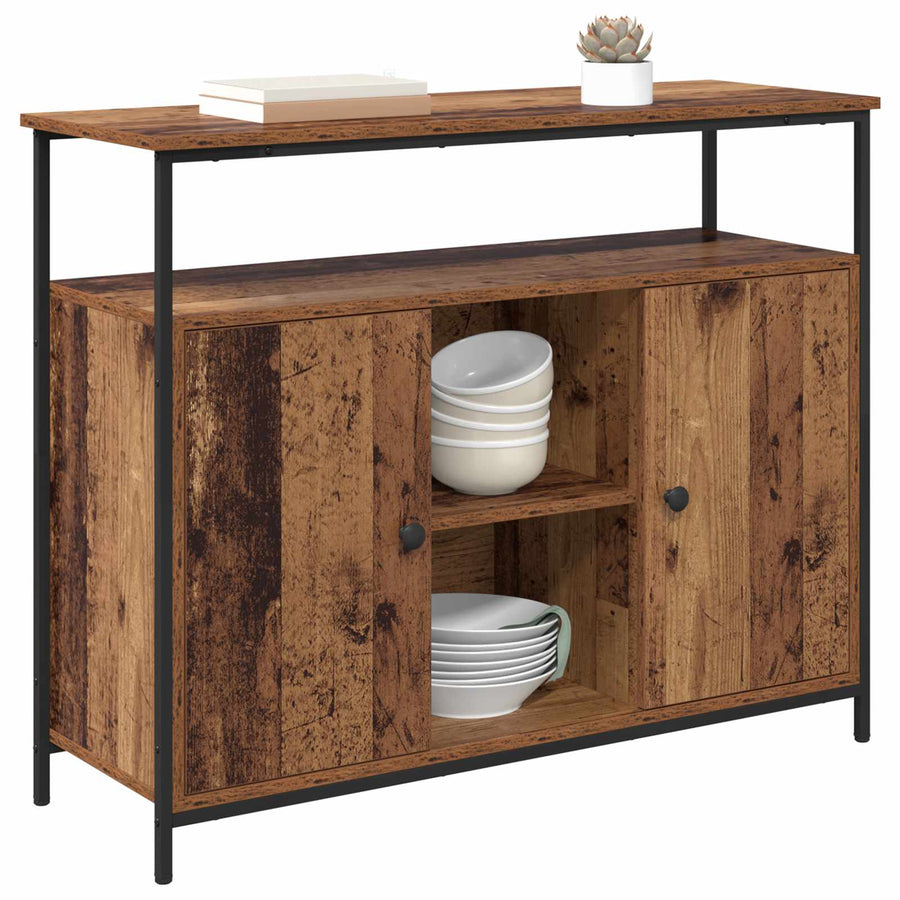 Dressoir Oud Hout 100 x 35 x 80 cm Bewerkt hout
