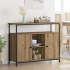 Dressoir 100x35x80 cm artisan eiken bewerkt hout