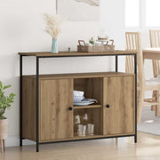 Dressoir 100x35x80 cm artisan eiken bewerkt hout