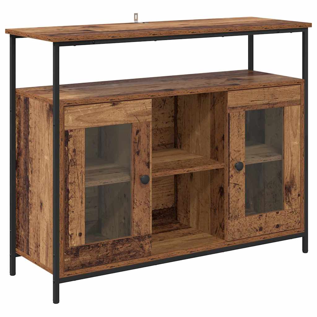 Dressoir Oud Hout 100 x 35 x 80 cm Bewerkt hout