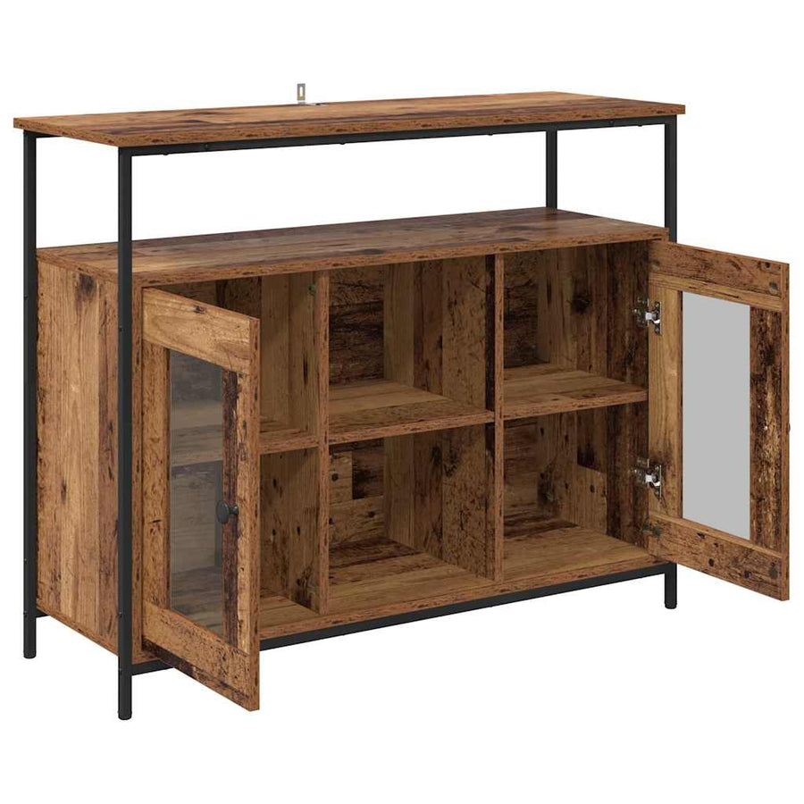 Dressoir Oud Hout 100 x 35 x 80 cm Bewerkt hout