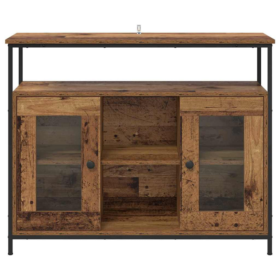 Dressoir Oud Hout 100 x 35 x 80 cm Bewerkt hout