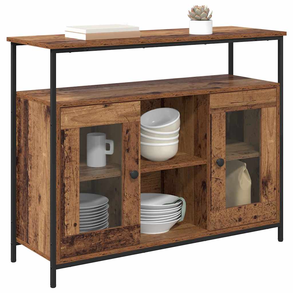 Dressoir Oud Hout 100 x 35 x 80 cm Bewerkt hout