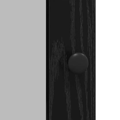 Dressoir Zwart Eiken 100 x 35 x 80 cm Bewerkt hout