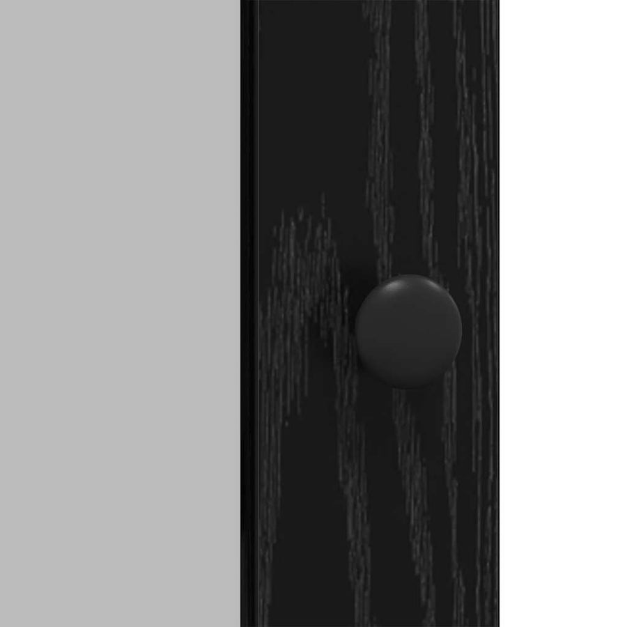 Dressoir Zwart Eiken 100 x 35 x 80 cm Bewerkt hout