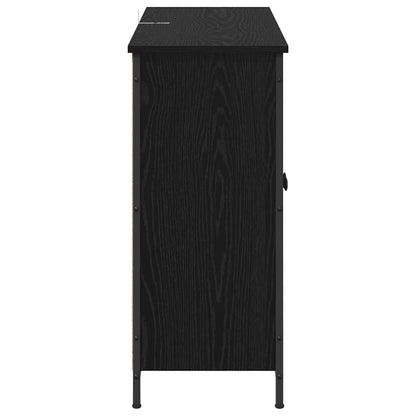 Dressoir Zwart Eiken 100 x 33 x 75 cm Bewerkt hout