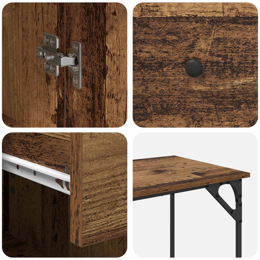 Computerbureau met lade Oud Hout 131 x 48 x 75 cm Bewerkt hout