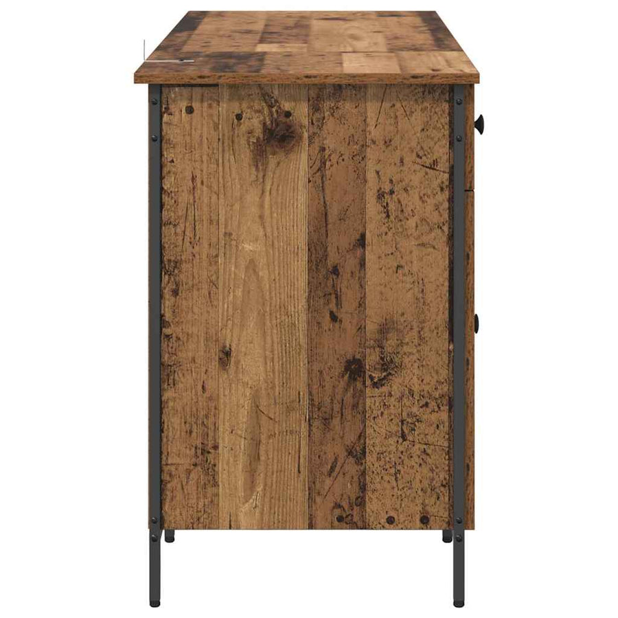 Computerbureau met lade Oud Hout 131 x 48 x 75 cm Bewerkt hout