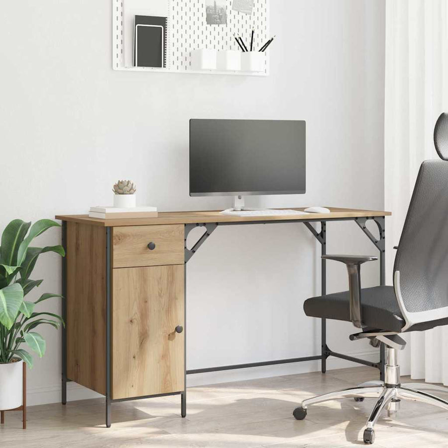 Computerbureau Artisan Eiken 131 x 48 x 75 cm Bewerkt hout