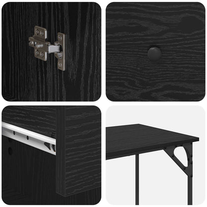 Computerbureau Zwart Eiken 131 x 48 x 75 cm Bewerkt hout