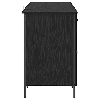 Computerbureau Zwart Eiken 131 x 48 x 75 cm Bewerkt hout