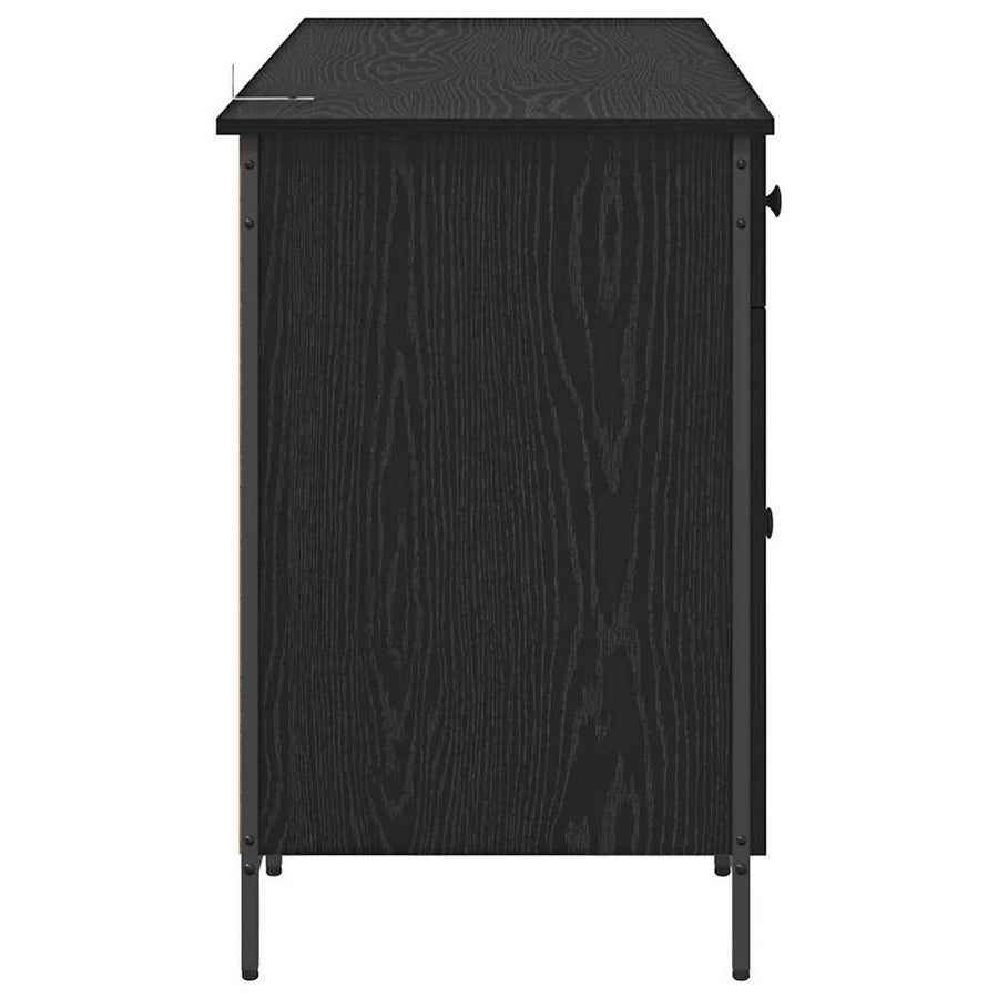 Computerbureau Zwart Eiken 131 x 48 x 75 cm Bewerkt hout