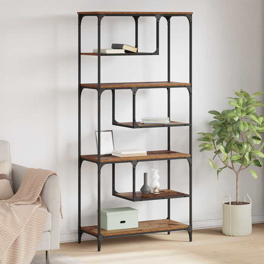 Boekenkast Oud hout 81 x 36 x 176 cm Bewerkt hout