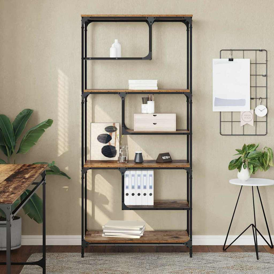 Boekenkast Oud hout 81 x 36 x 176 cm Bewerkt hout