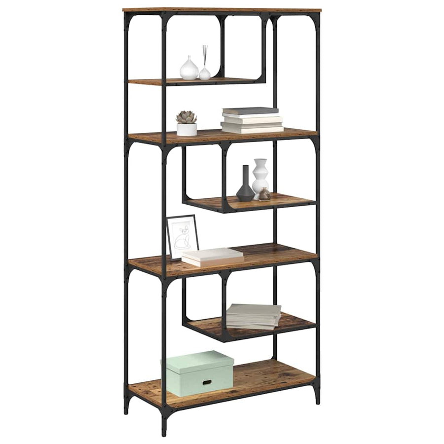 Boekenkast Oud hout 81 x 36 x 176 cm Bewerkt hout