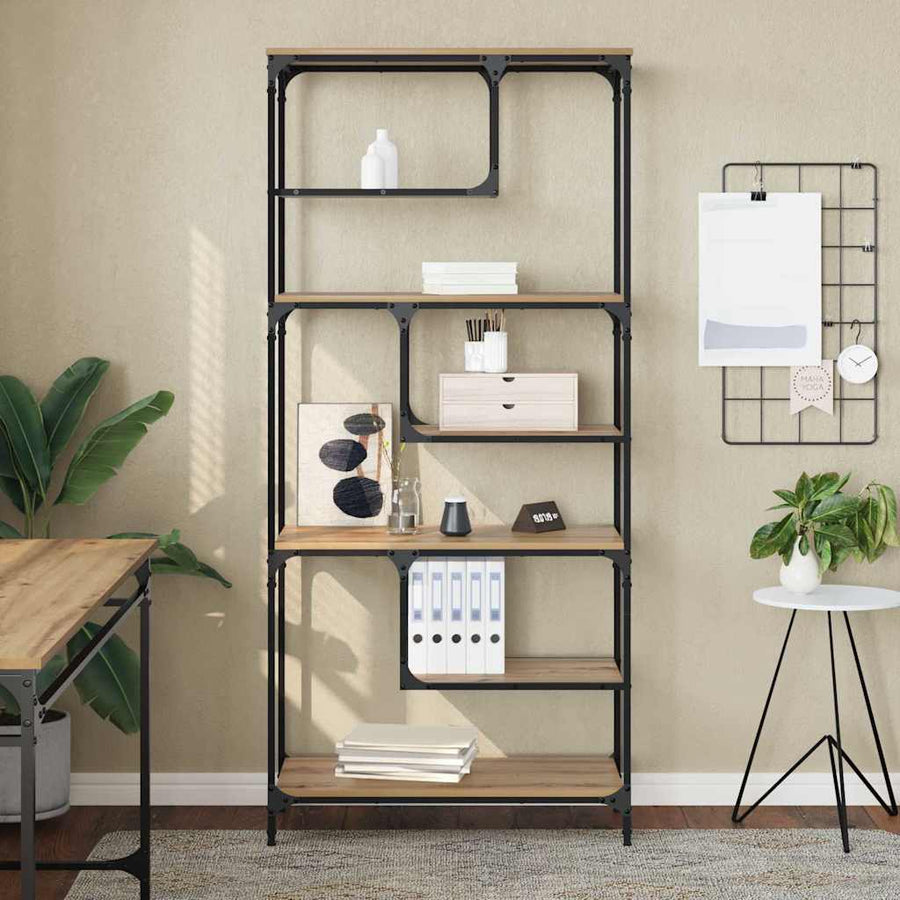 Boekenkast artisanaal eikenkleurig 81 x 36 x 176 cm