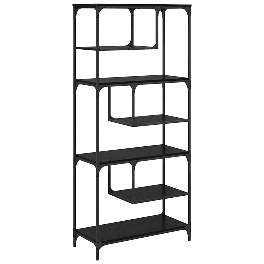 Boekenkast Zwart eiken 81 x 36 x 176 cm Bewerkt hout