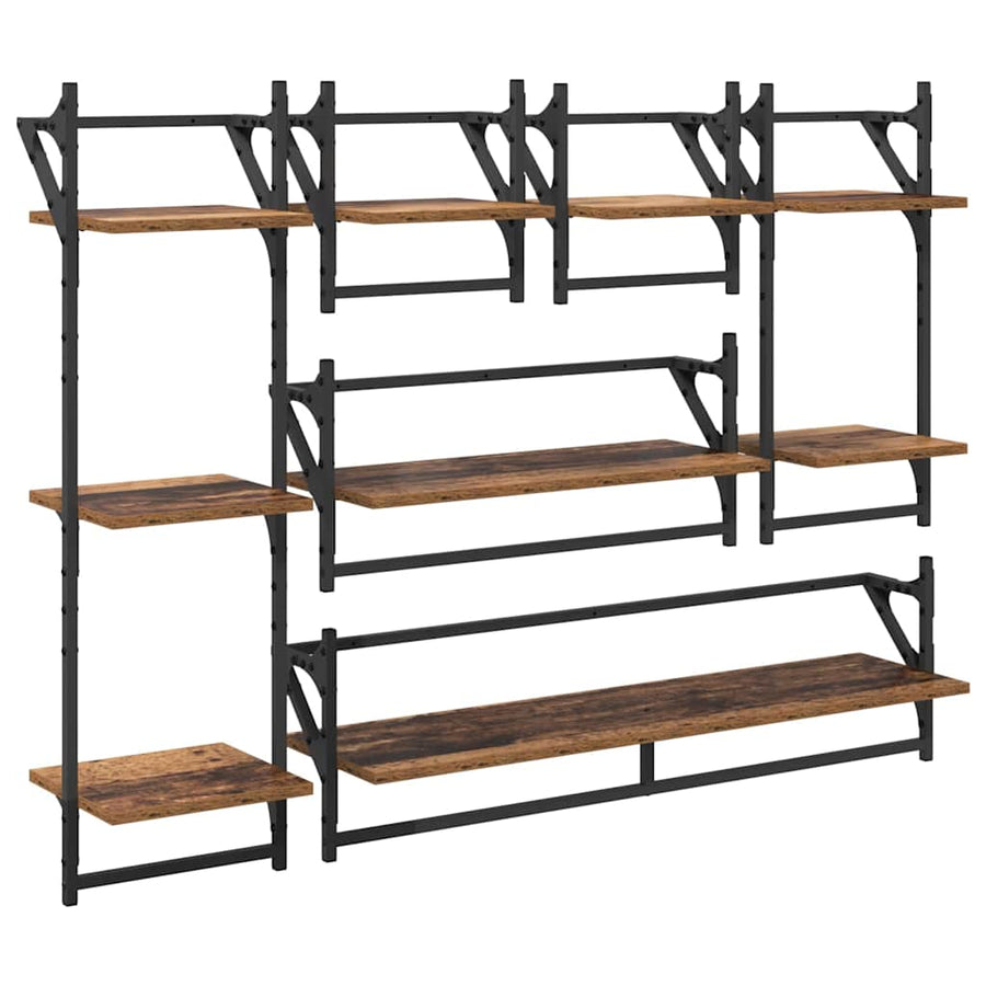 Wandplankenset 6 pcs Oud Hout 100 x 25 x 30 cm Bewerkt hout