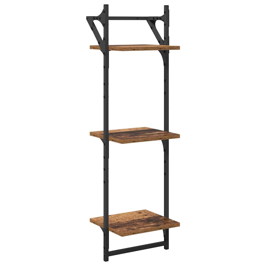 Wandplankenset 6 pcs Oud Hout 100 x 25 x 30 cm Bewerkt hout