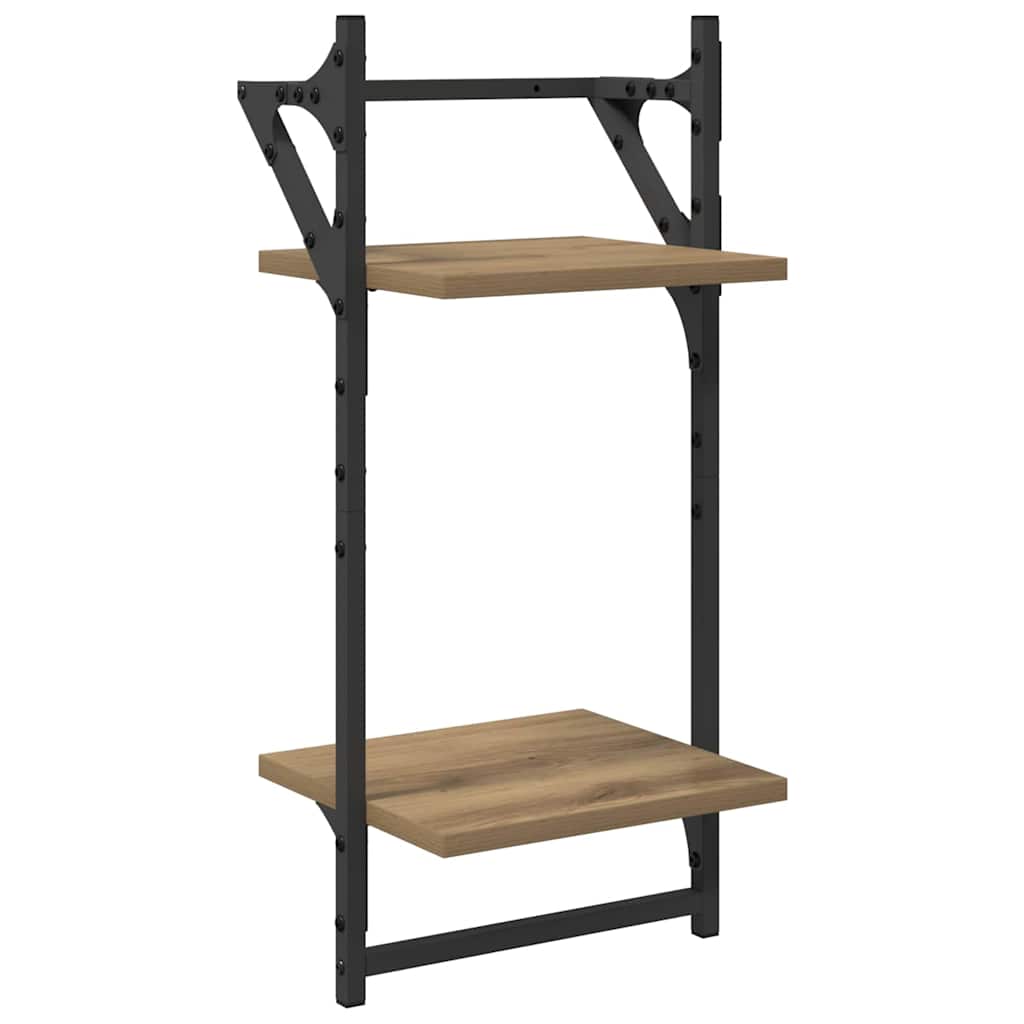 Wandplankenset met plank 6 pcs Artisan Eiken 100 x 25 x 30 cm