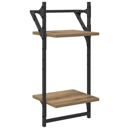 Wandplankenset met plank 6 pcs Artisan Eiken 100 x 25 x 30 cm