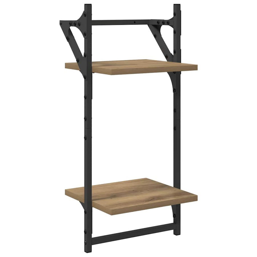 Wandplankenset met plank 6 pcs Artisan Eiken 100 x 25 x 30 cm