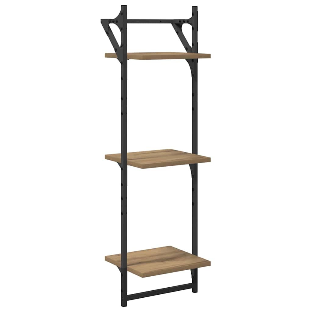 Wandplankenset met plank 6 pcs Artisan Eiken 100 x 25 x 30 cm