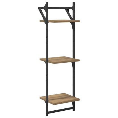 Wandplankenset met plank 6 pcs Artisan Eiken 100 x 25 x 30 cm