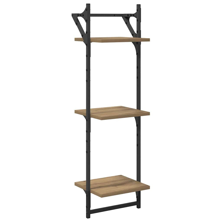 Wandplankenset met plank 6 pcs Artisan Eiken 100 x 25 x 30 cm