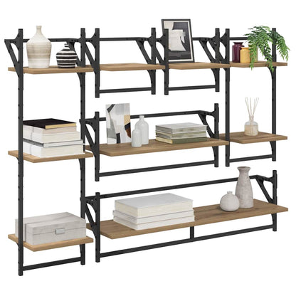 Wandplankenset met plank 6 pcs Artisan Eiken 100 x 25 x 30 cm