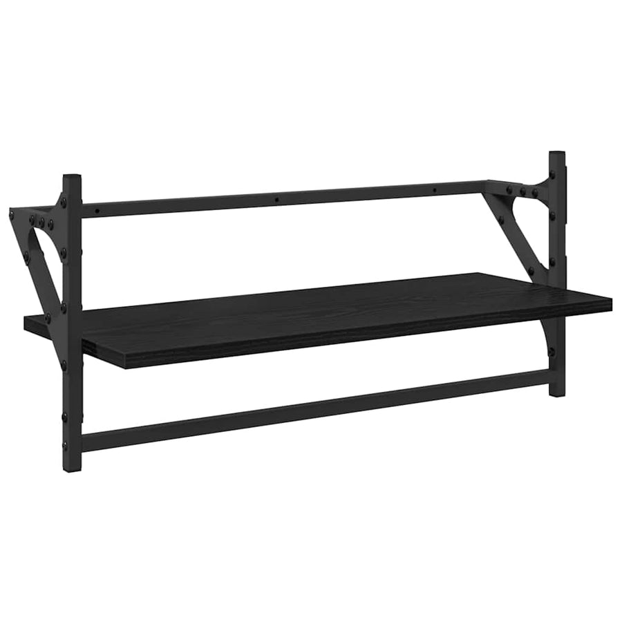Wandplankenset 6 pcs Zwart Eiken 100 x 25 x 30 cm Bewerkt hout