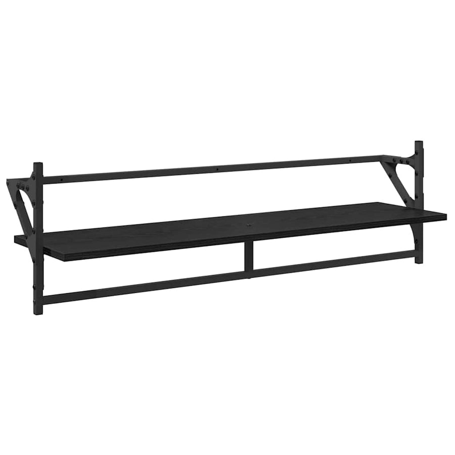 Wandplankenset 6 pcs Zwart Eiken 100 x 25 x 30 cm Bewerkt hout