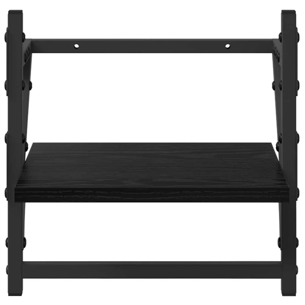 Wandplankenset 6 pcs Zwart Eiken 100 x 25 x 30 cm Bewerkt hout
