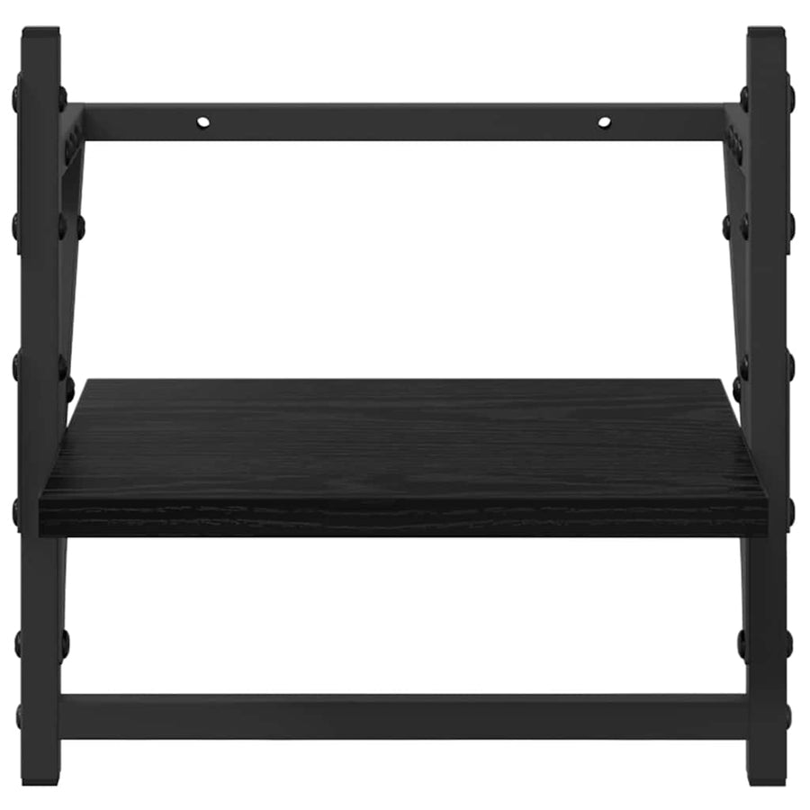 Wandplankenset 6 pcs Zwart Eiken 100 x 25 x 30 cm Bewerkt hout