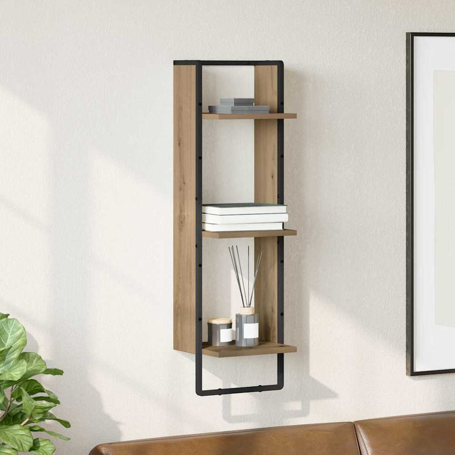 Wandplank met plank Artisan Eiken 30 x 25 x 100 cm Bewerkt hout