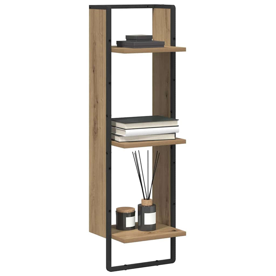 Wandplank met plank Artisan Eiken 30 x 25 x 100 cm Bewerkt hout