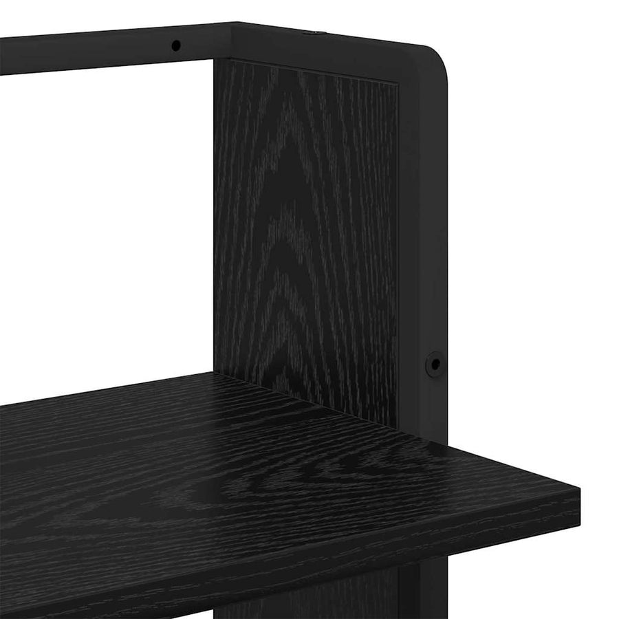 Wandplank met plank Zwart Eiken 30 x 25 x 100 cm Bewerkt hout