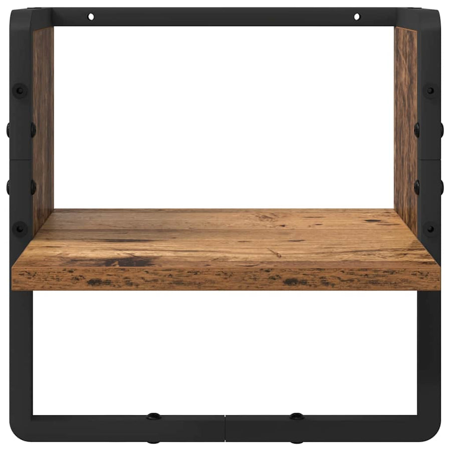 Wandplankenset 4 pcs Oud Hout 65 x 25 x 30 cm Bewerkt hout