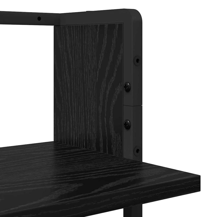 Wandplankenset 4 pcs Zwart Eiken 65 x 25 x 30 cm Bewerkt hout
