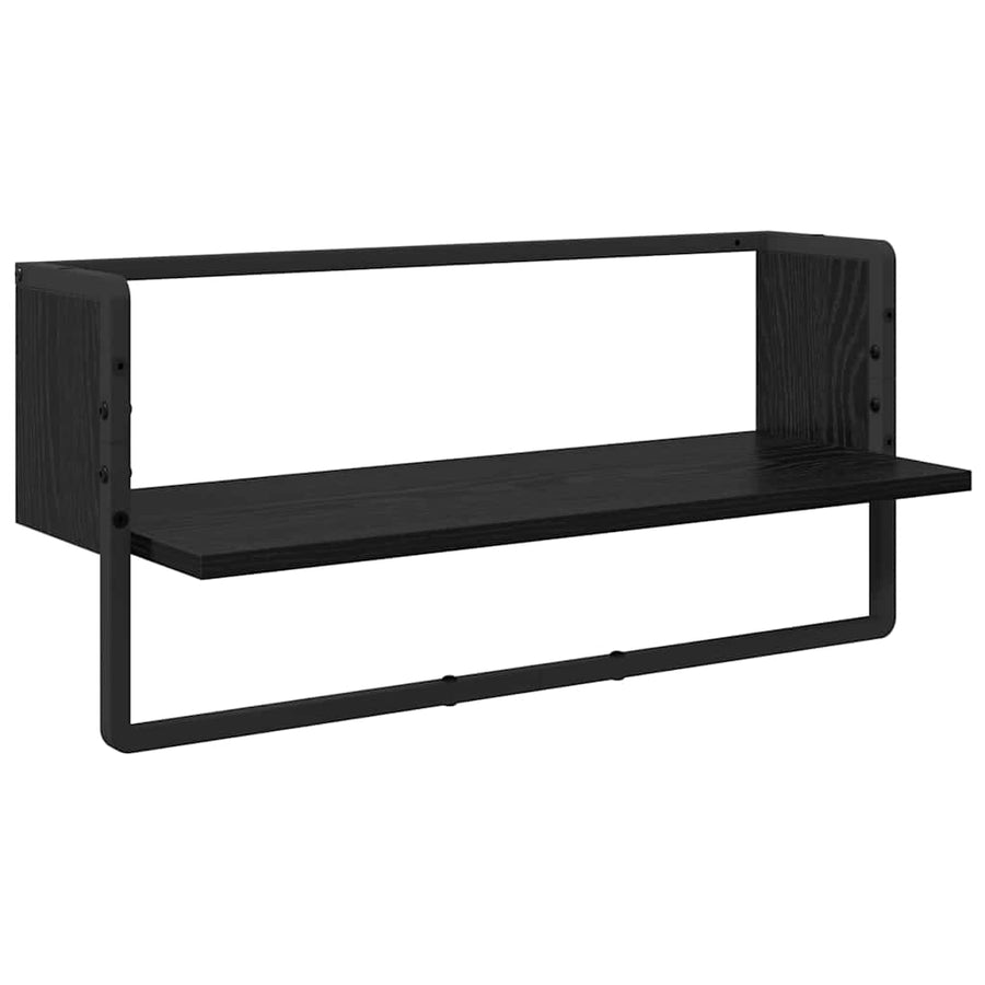 Wandplankenset 4 pcs Zwart Eiken 65 x 25 x 30 cm Bewerkt hout