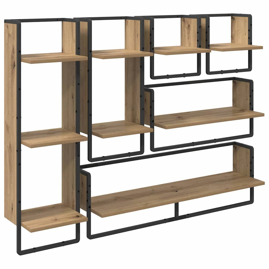 Wandplankenset met plank 6 pcs Artisan Eiken 100 x 25 x 30 cm
