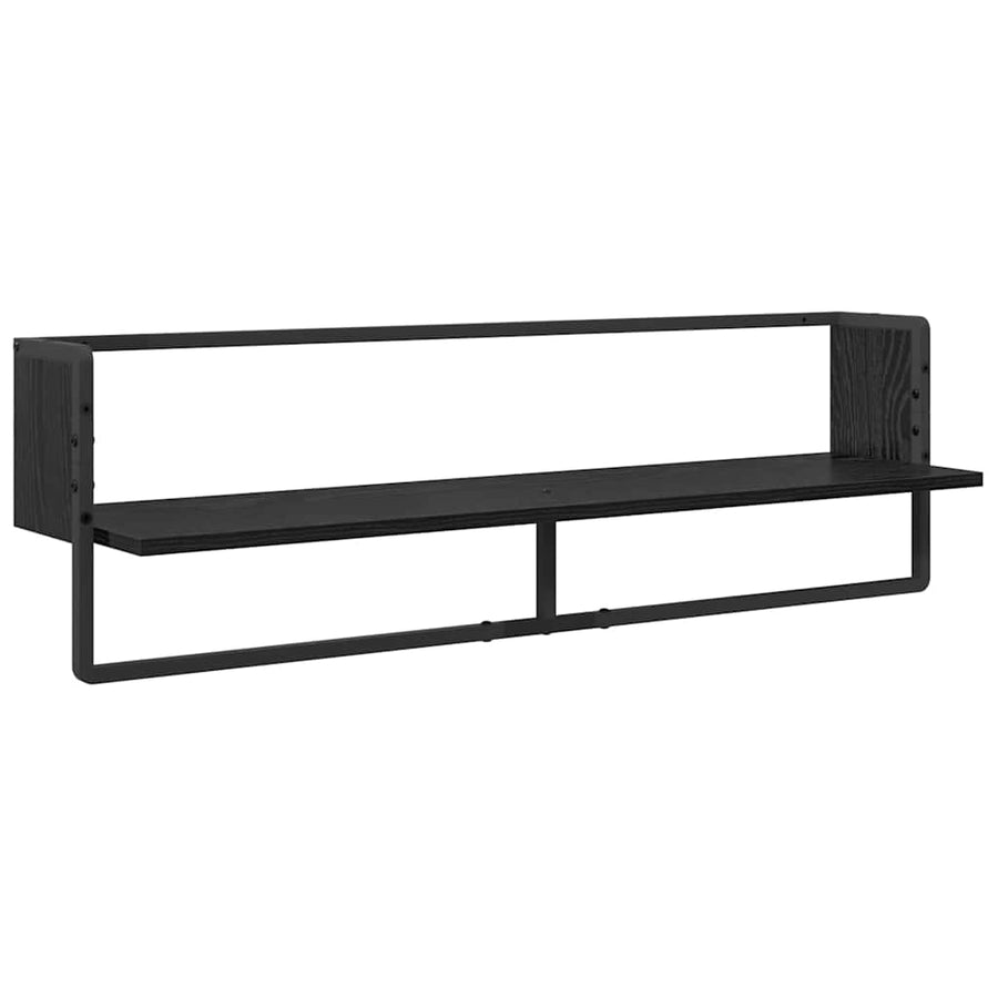 Wandplankenset 6 pcs Zwart Eiken 100 x 25 x 30 cm Bewerkt hout