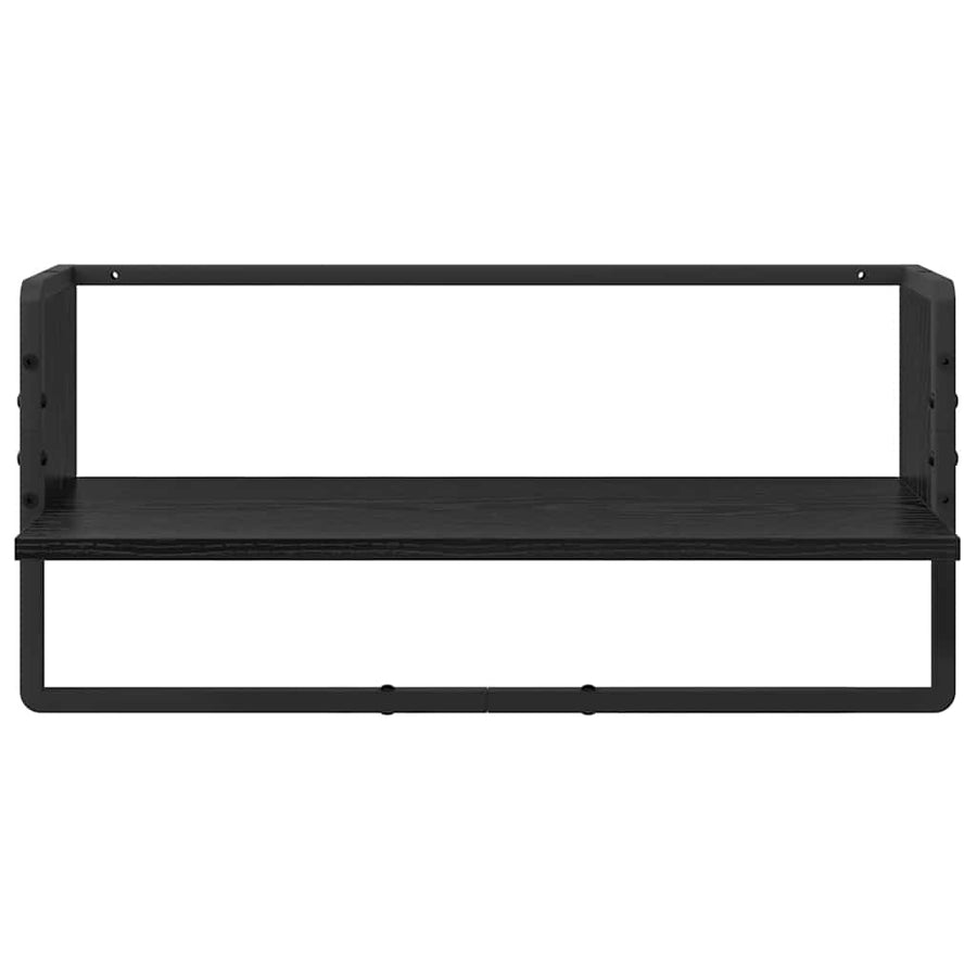 Wandplankenset 6 pcs Zwart Eiken 100 x 25 x 30 cm Bewerkt hout