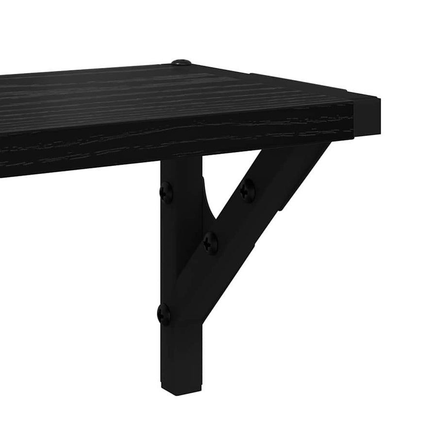 Wandplanken 2 pcs Zwart Eiken 60 x 15 x 15,5 cm Bewerkt hout