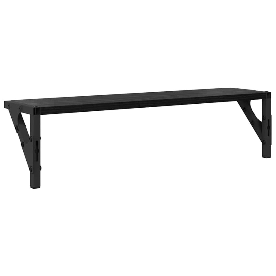 Wandplanken 2 pcs Zwart Eiken 60 x 15 x 15,5 cm Bewerkt hout