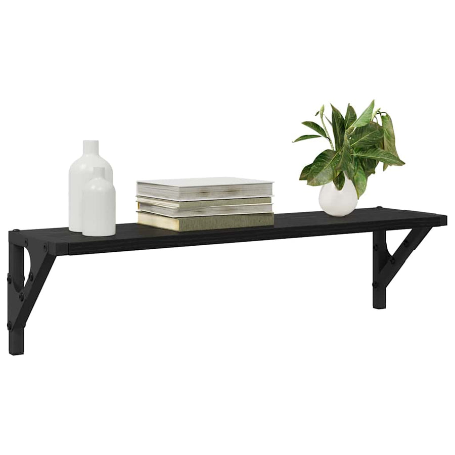 Wandplanken 2 pcs Zwart Eiken 60 x 15 x 15,5 cm Bewerkt hout