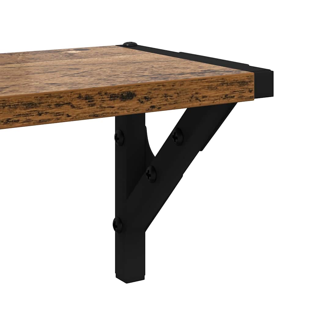 Wandplanken 2 pcs Oud Hout 80 x 15 x 15,5 cm Bewerkt hout